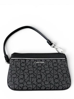 Calvin Klein Black Monogram Wristlet